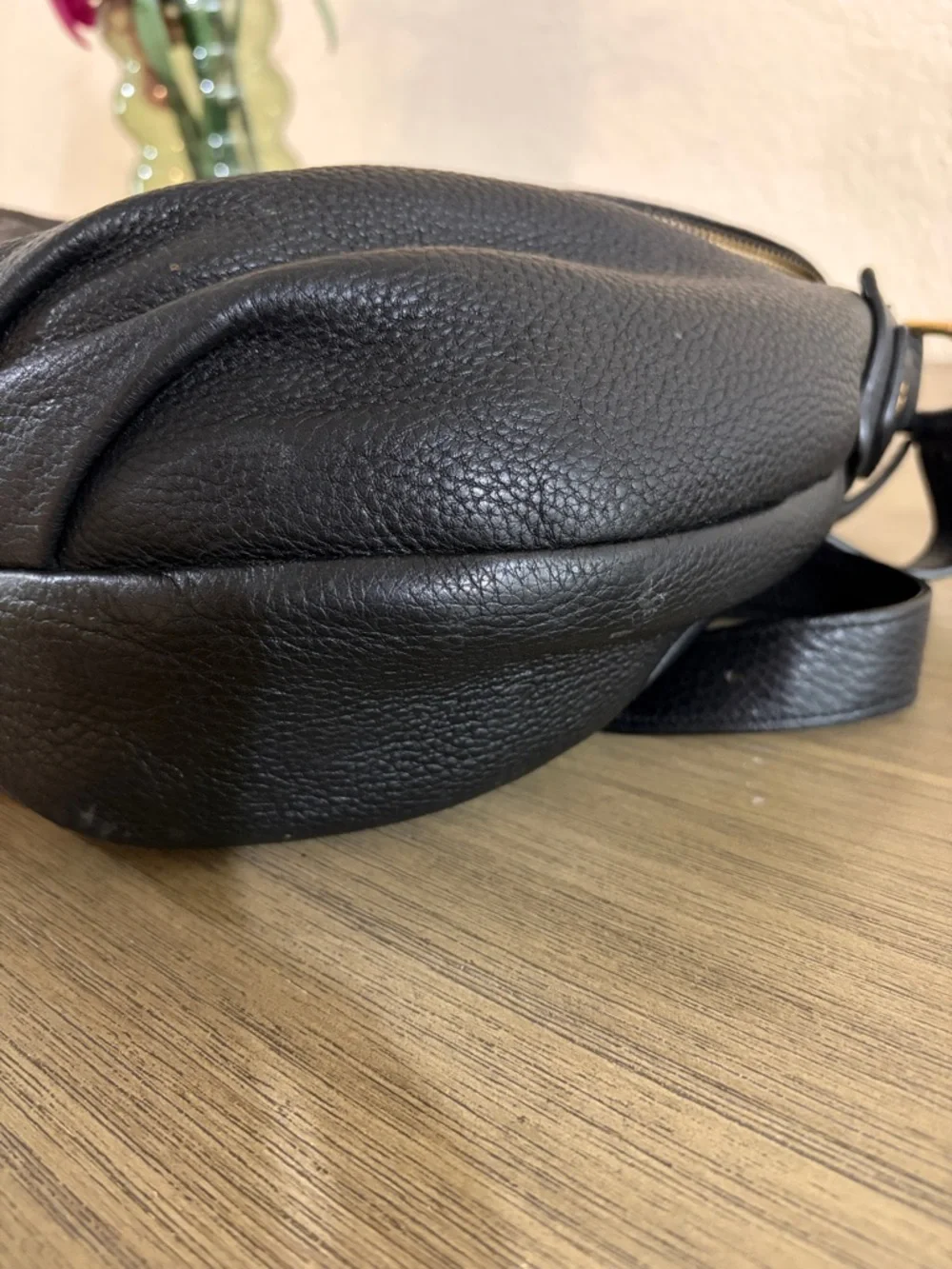 MARC JACOBS Classic Q Natasha Crossbody Shoulder Bag BLACK Pebbled Leather